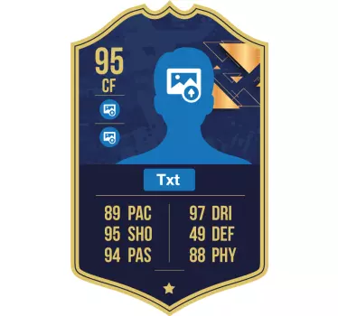 Blått och guld kort Väggklistermärken fotboll - Tenstickers