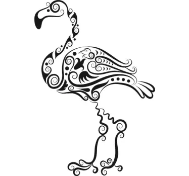 Abstrakt flamingo dekal - Tenstickers