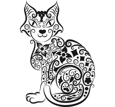 Abstrakt katt dekal - Tenstickers