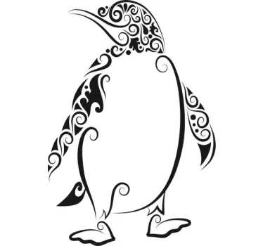 Abstrakt pingvin dekal - Tenstickers