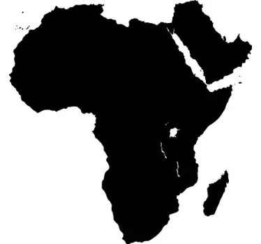 Afrika karta silhuett vägg klistermärke - Tenstickers