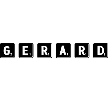 Anpassade scrabble namn glas dörr dekal - Tenstickers
