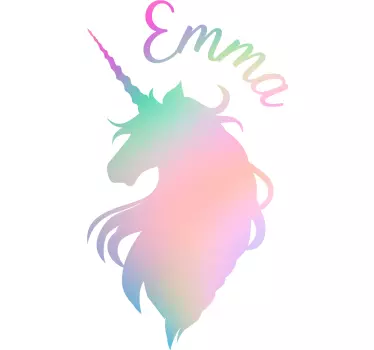 Anpassningsbar unicorn silhuett fantasy vägg klistermärke - Tenstickers