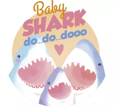 Baby haj sång lyrik klistermärke - Tenstickers