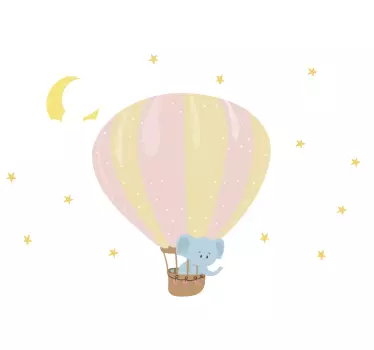 Ballong elefant illustration väggkonst - Tenstickers