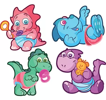 Barn dinosaurie klistermärke pack - Tenstickers