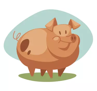 Barn griskött vägg klistermärke - Tenstickers