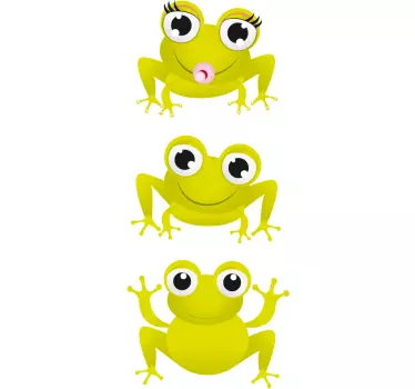 Barn klistermärken tre grodor - Tenstickers