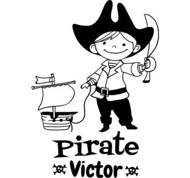 Barn personliga piratklistermärke - Tenstickers