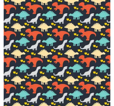 Barnsliga dinosaurier mönster möbler dekal - Tenstickers