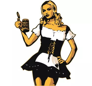 Bartender i bayersk stil kock klistermärke - Tenstickers
