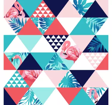 Blommor och flamingo möbler dekal - Tenstickers