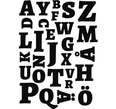 Bokstavsuppsättning text väggdekor - Tenstickers