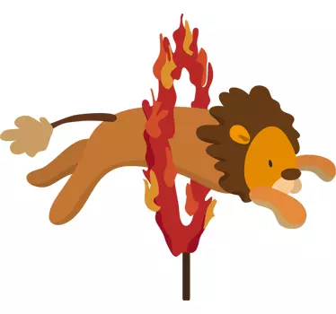 Cirkus eld lejon vägg klistermärke - Tenstickers