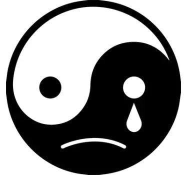Dekorativa vinyl sorgliga yin yang vägg klistermärke - Tenstickers