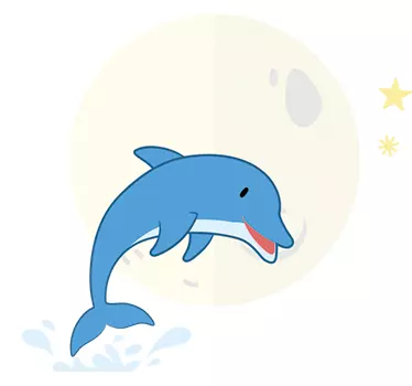 Delfin och måldjurmurens klistermärke - Tenstickers