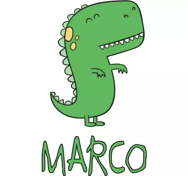 Dinosaur personifierad med namn klistermärke - Tenstickers