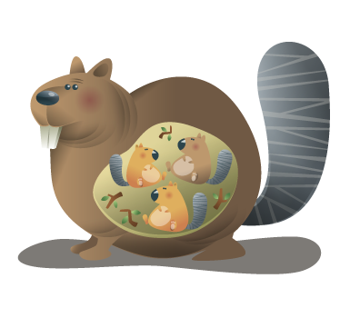 Ekorre mamma vägg klistermärke - Tenstickers