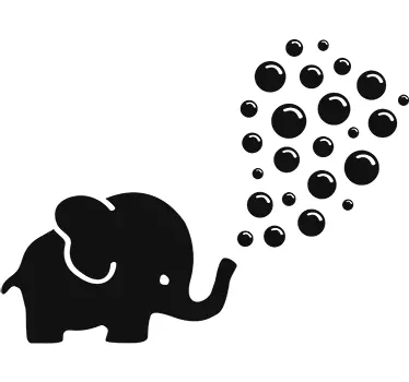 Elefant blåser bubblor vägg klistermärke - Tenstickers