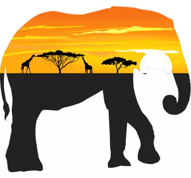 Elefantlandskap afrika vilda djur klistermärke - Tenstickers