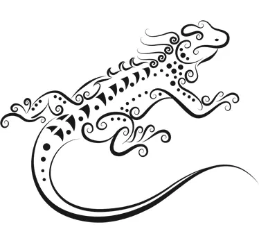 Energisk ödla illustration klistermärke djur - Tenstickers