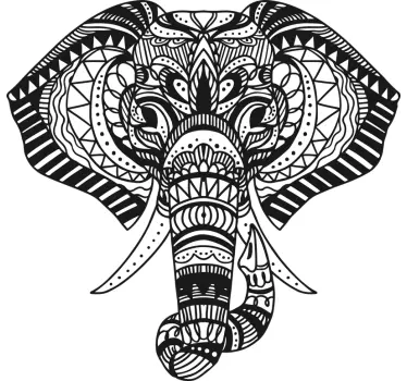 Etnisk elefant vilda djur klistermärke - Tenstickers