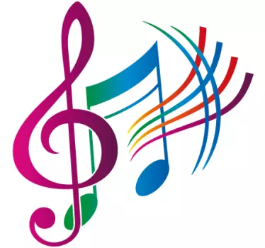 Färgglada musikaliska noter klistermärke - Tenstickers