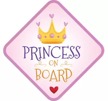 Färgglada prinsessa rosa baby ombord klistermärke - Tenstickers