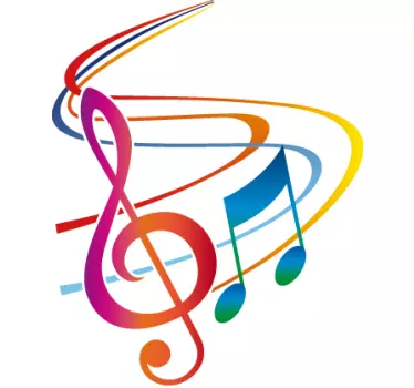 Färgstarka musikaliska sedlar vägg klistermärke - Tenstickers