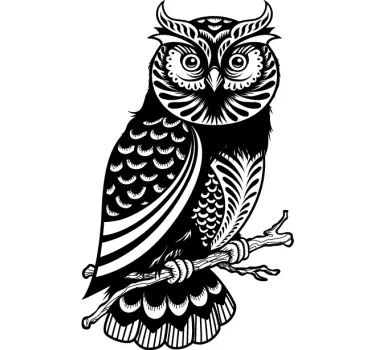 Filial uggla illustration vägg klistermärke - Tenstickers