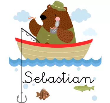 Fiskebjörn personlig klistermärke - Tenstickers