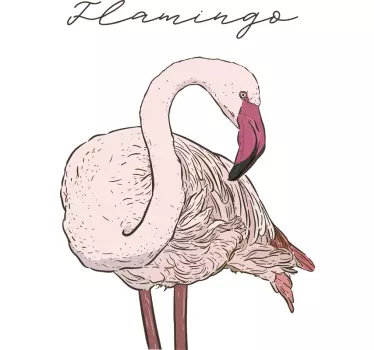 Flamingo djur vägg klistermärke - Tenstickers
