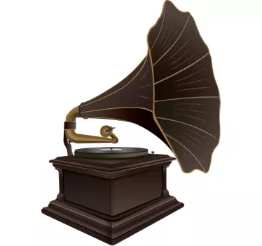 Gammal grammofon vägg klistermärke - Tenstickers