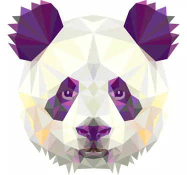Geometriska panda björnhuvud dekal - Tenstickers