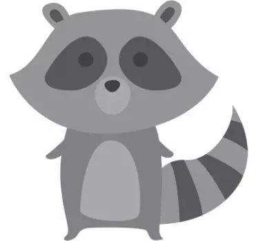 Grå tvättbjörn klistermärke - Tenstickers