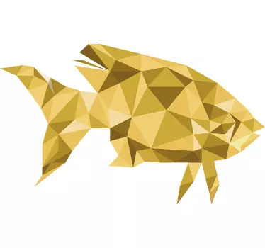 Guld fisk vägg klistermärke - Tenstickers