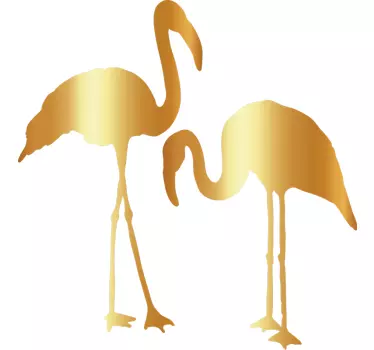 Guld flamingo vägg klistermärke - Tenstickers
