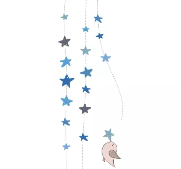 Hängande stjärnor vägg klistermärke - Tenstickers