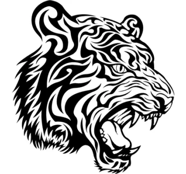 Hård tiger dekal - Tenstickers