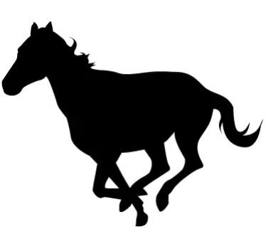 Häst silhuett vägg klistermärke - Tenstickers