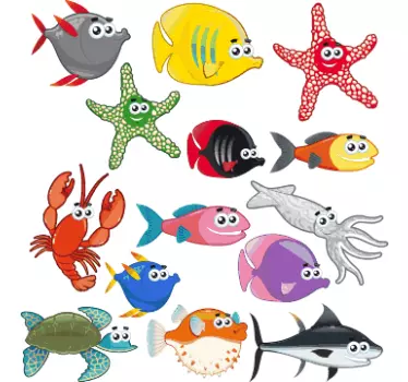 Havsdjur barn klistermärken - Tenstickers