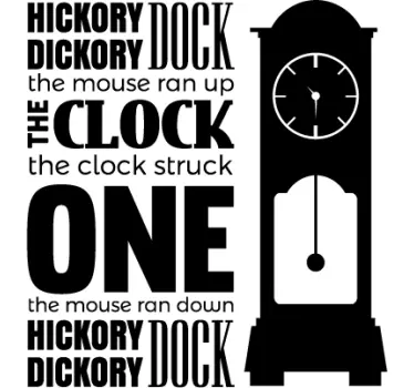 Hickory dickory dockningsdekaler - Tenstickers