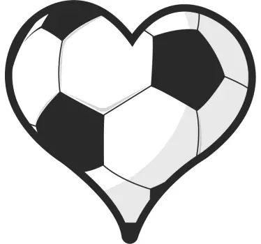 Hjärta fotboll klistermärke - Tenstickers