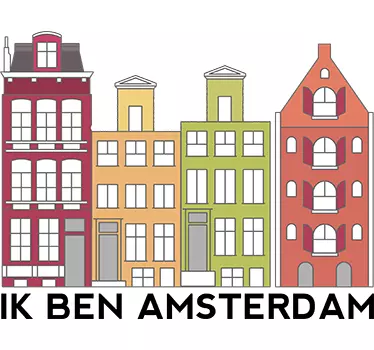 Holländska amsterdam byggnader väggdekor - Tenstickers