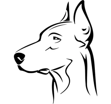 Hund ansikte vinyl doberman väggdekor - Tenstickers
