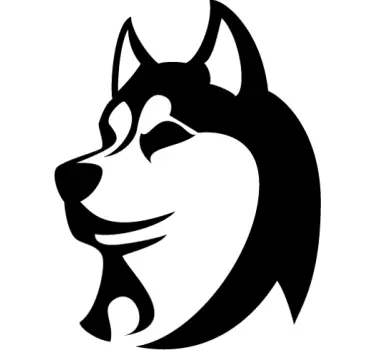 Silhuett siberian husky vägg klistermärke - Tenstickers