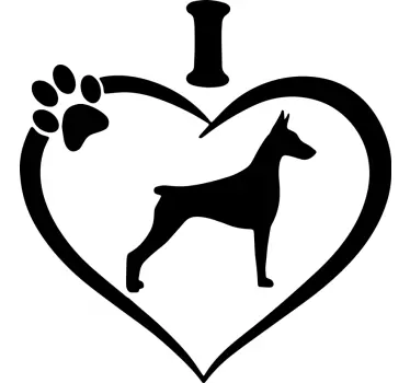 Jag älskar doberman bilklistermärke - Tenstickers