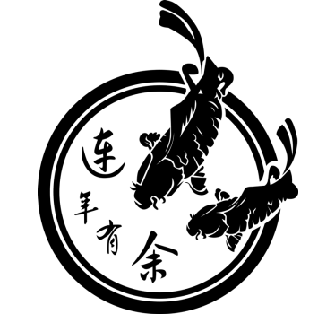 Japansk fiskar hemmabio klistermärke - Tenstickers