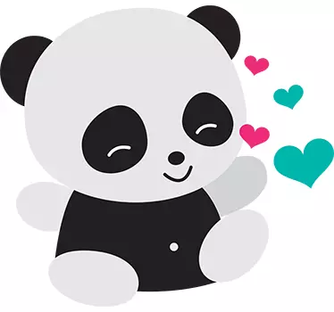 Kärleksfull baby panda klistermärke - Tenstickers