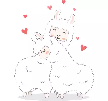 Kärleksfulla lama djur väggdekor - Tenstickers